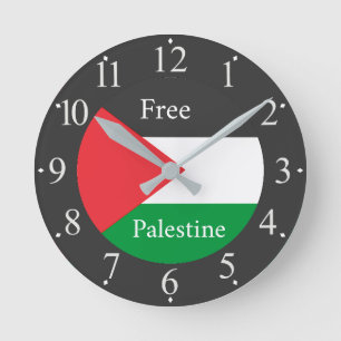Reloj Redondo Mediano bandera palestina Libera Palestina