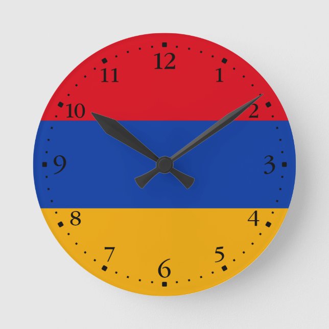 Reloj Redondo Mediano Bandera patriótica armenia (Anverso)