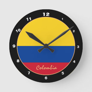 Reloj Redondo Mediano Bandera Patriótica Colombiana, Casa Colombia / dis