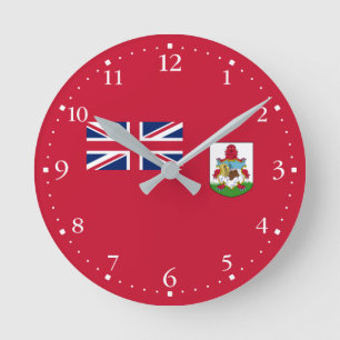 Reloj Redondo Mediano Bandera patriótica de Bermudas