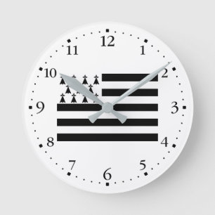 Reloj Redondo Mediano Bandera patriótica de Bretaña