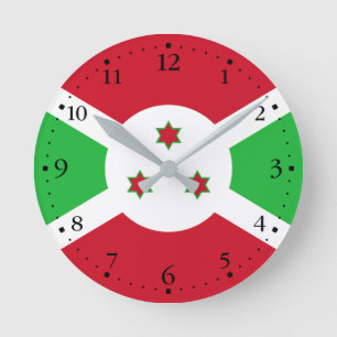 Reloj Redondo Mediano Bandera Patriótica de Burundi