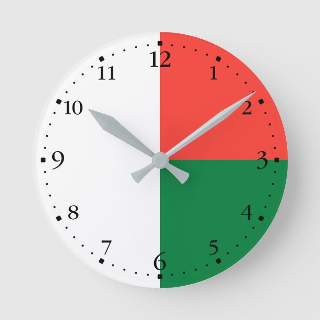 Reloj Redondo Mediano Bandera patriótica de Madagascar (Anverso)