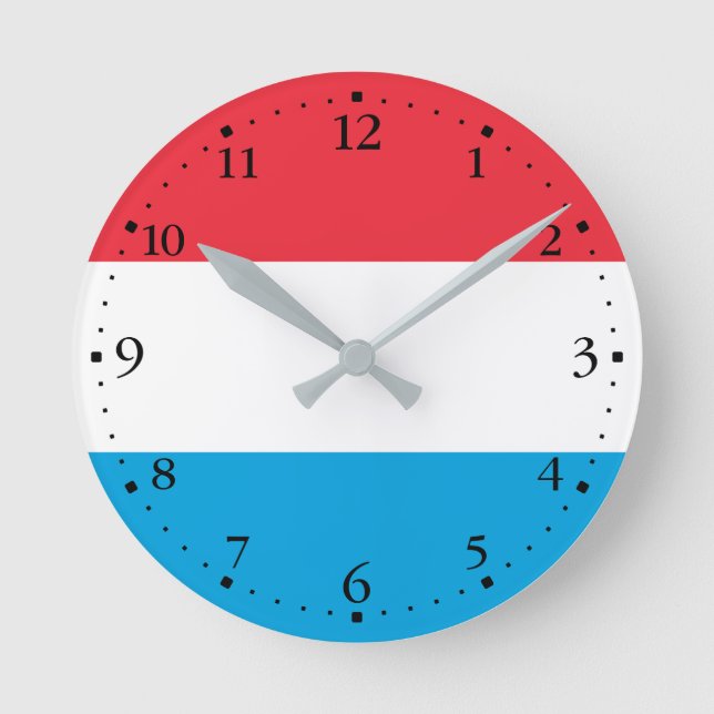 Reloj Redondo Mediano Bandera patriótica luxemburguesa (Anverso)