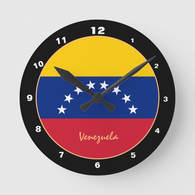Reloj Redondo Mediano Bandera patriótica venezolana, Venezuela Home / de (Anverso)