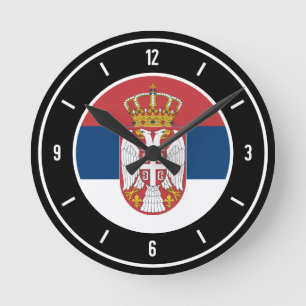 Reloj Redondo Mediano Bandera serbia elegante