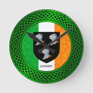Reloj Redondo Mediano Bandera Shamrock de Irlanda - Kennedy