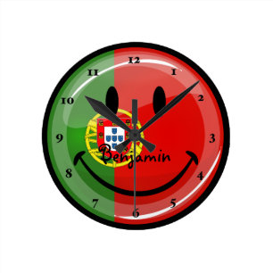 Reloj Redondo Mediano Bandera sonriente portuguesa