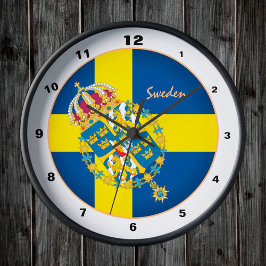 Reloj Redondo Mediano Bandera sueca y diseño de moda y moda en Suecia
