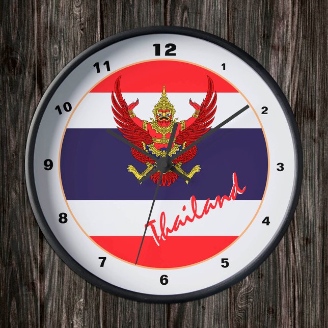 Reloj Redondo Mediano Bandera tailandesa moderna, hogar patriótico taila (Subido por el creador)