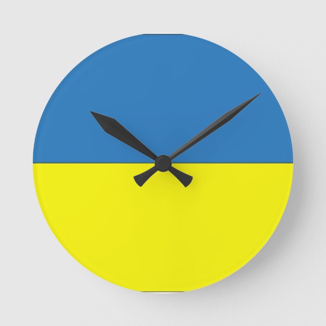 Reloj Redondo Mediano Bandera ucraniana (Anverso)