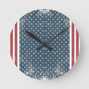 Reloj Redondo Mediano bandera vertical americana