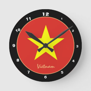 Reloj Redondo Mediano Bandera vietnamita, hogar patriótico vietnamita /