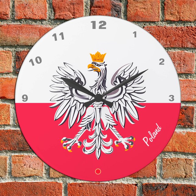Reloj Redondo Mediano Bandera y águila polacas, fans de la moda y los de (Subido por el creador)