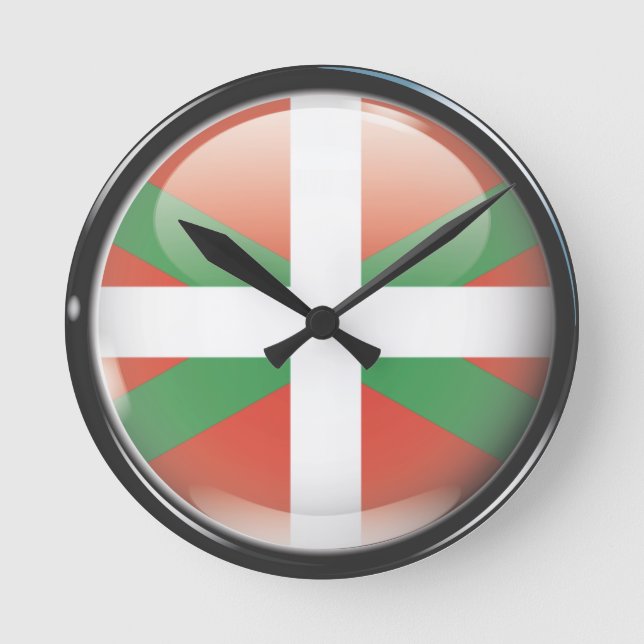 Reloj Redondo Mediano Bandera y escudo de Euskadi (Anverso)