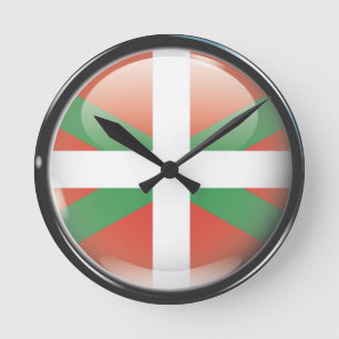 Reloj Redondo Mediano Bandera y escudo de Euskadi