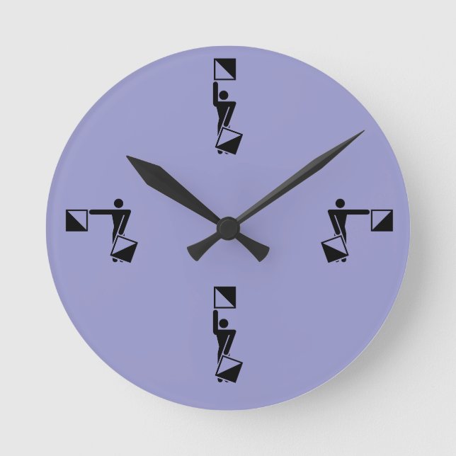 Reloj Redondo Mediano Banderas de carreras de coches de fórmula uno (Anverso)