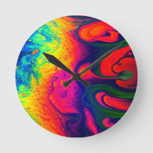 Reloj Redondo Mediano Bañera de arco iris única colorida PERSONALIZA LA