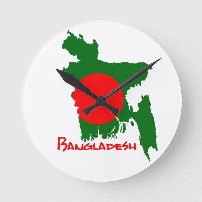 Reloj Redondo Mediano Bangladesh flag clock runde wanduhr (Anverso)
