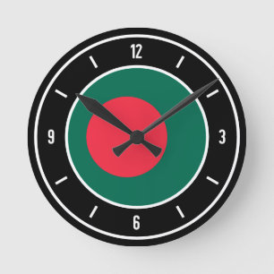 Reloj Redondo Mediano Bangladesh Flag Elegant