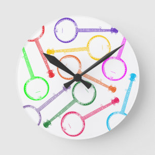 Reloj Redondo Mediano banjo arcoíris
