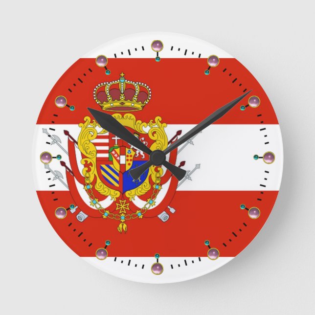 Reloj Redondo Mediano Banner blanco rojo Gran Ducado de la Toscana (Anverso)