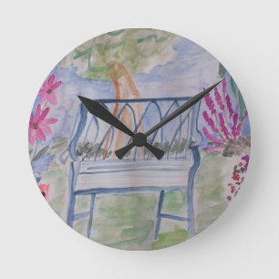 Reloj Redondo Mediano Baño de jardín de verano