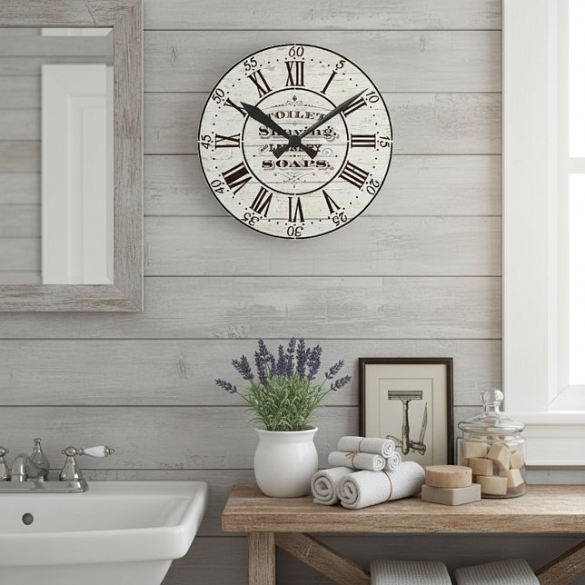 Reloj Redondo Mediano Baño de madera (Subido por el creador)