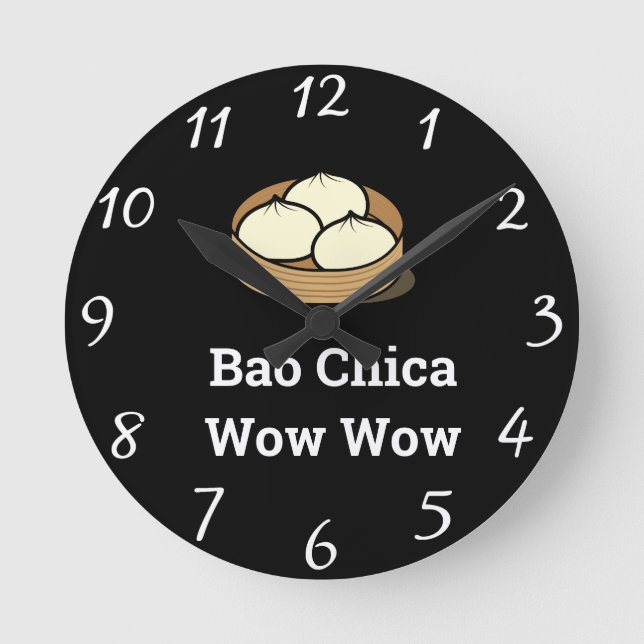 Reloj Redondo Mediano Bao Chica Wow Wow Wall Clock (Anverso)