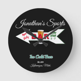 Reloj Redondo Mediano Bar en el hogar Taberna Man Cave Cold Beer Man Cav
