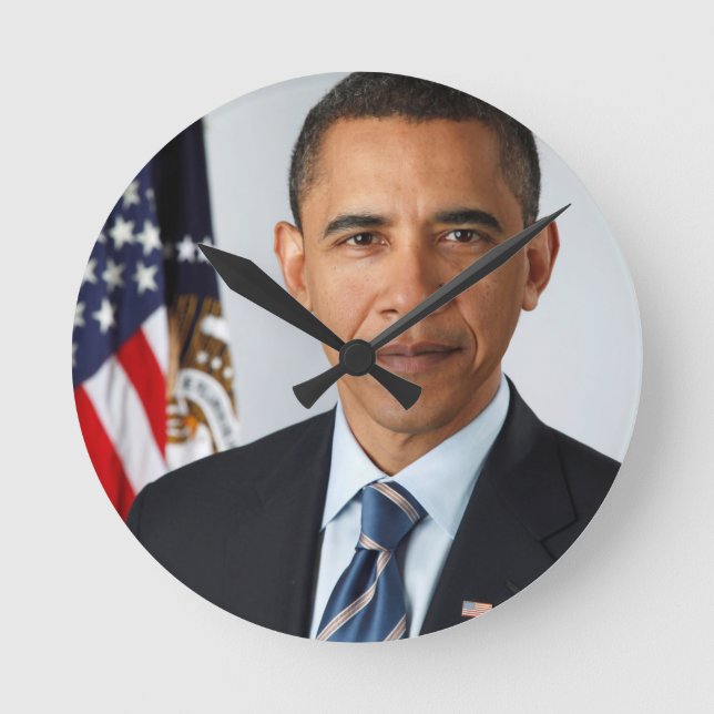 Reloj Redondo Mediano Barack Obama (Anverso)