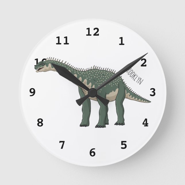 Reloj Redondo Mediano Barapasaurus cartoon illustration (Anverso)