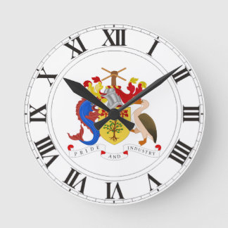 Reloj Redondo Mediano Barbados Coat of Arms