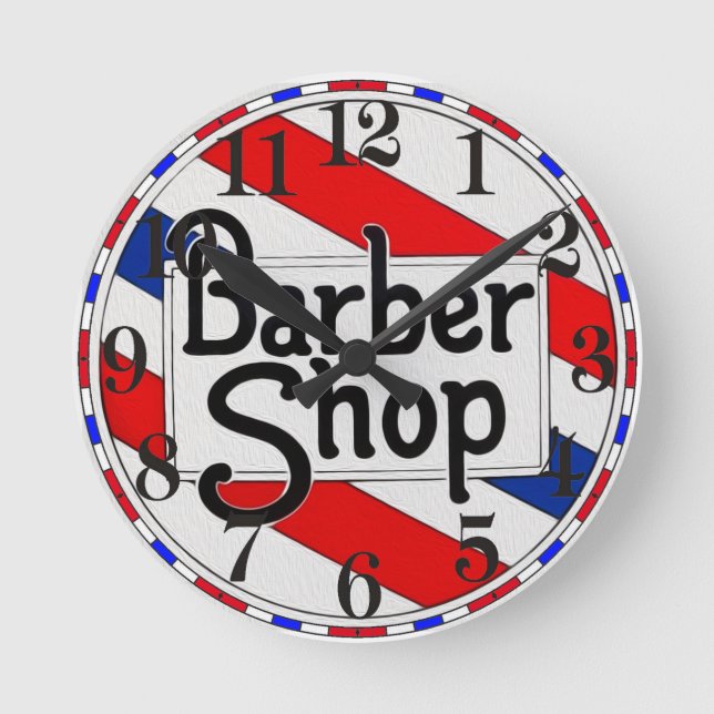 Reloj Redondo Mediano Barbershop Clock (Anverso)