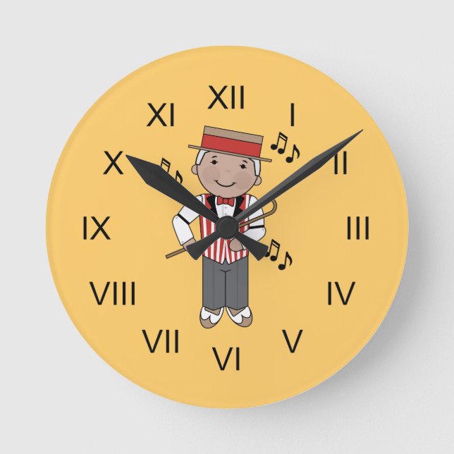 Reloj Redondo Mediano Barbershop Singer Music Clock Gift (Anverso)
