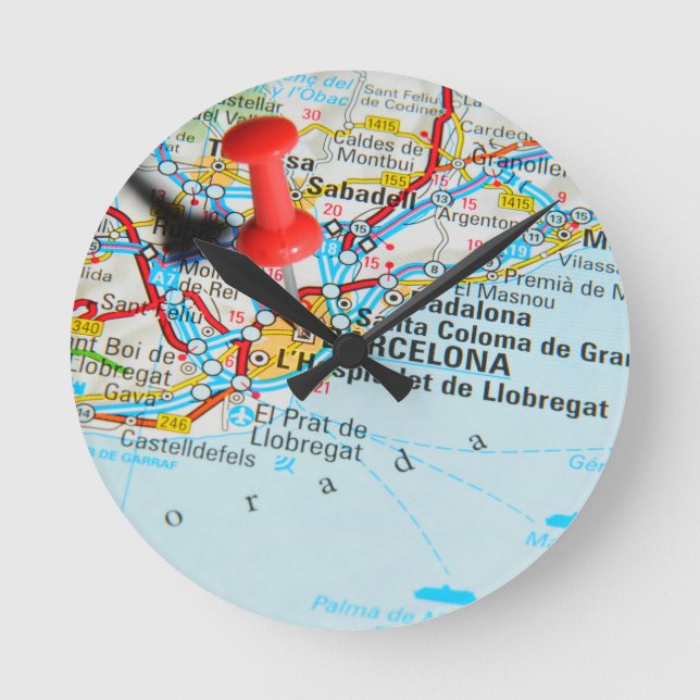 Reloj Redondo Mediano Barcelona, España (Anverso)