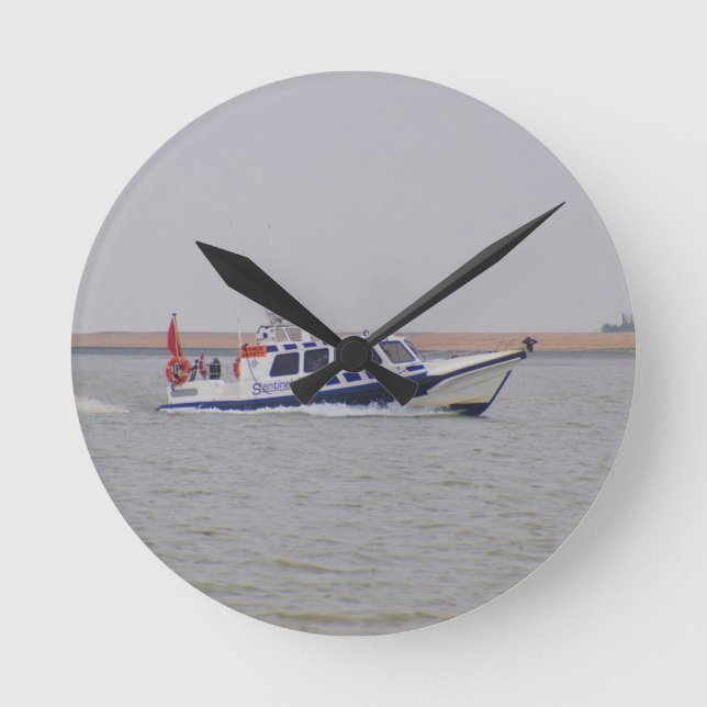 Reloj Redondo Mediano Barco de Seguridad (Anverso)