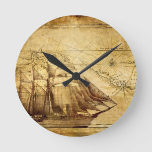 Reloj Redondo Mediano barco pirata