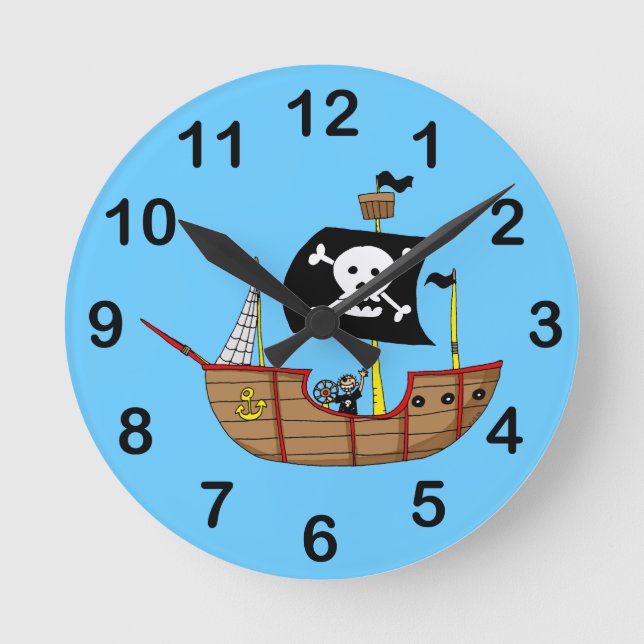Reloj Redondo Mediano Barco pirata (Anverso)
