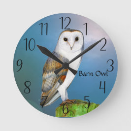 Reloj Redondo Mediano Barn Owl Bird Watercolor Painting Watch