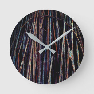 Reloj Redondo Mediano Barras Guay Rusty muy únicas