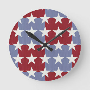 Reloj Redondo Mediano Barras y estrellas