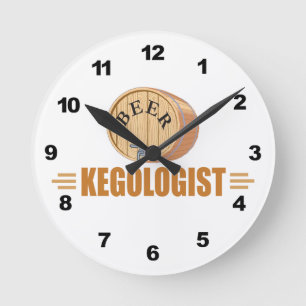 Reloj Redondo Mediano Barril de cerveza divertido