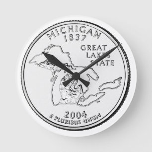 Reloj Redondo Mediano Barrio Estatal de Michigan