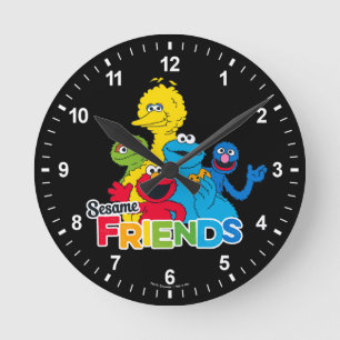 Reloj Redondo Mediano Barrio Sésamo Sesame Friends