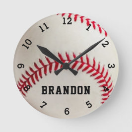 Reloj Redondo Mediano Baseball Player Name Personalized 