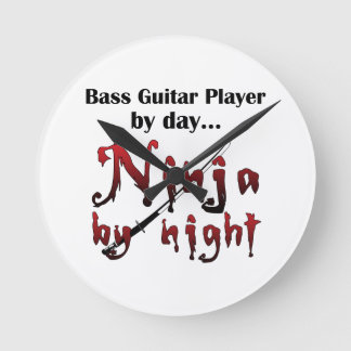 Reloj Redondo Mediano Bass Guitar Ninja