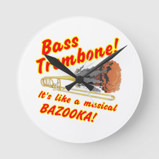 Reloj Redondo Mediano Bass Trombone Musical Bazooka