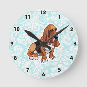 Reloj Redondo Mediano Basset Hound; Lindo