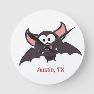 Reloj Redondo Mediano Bat - Austin, Texas